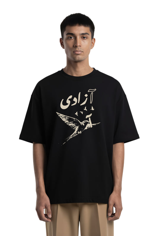 AZADI Dark Premium Oversized High Neck T-shirt